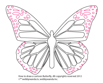 How to draw a butterfly step five